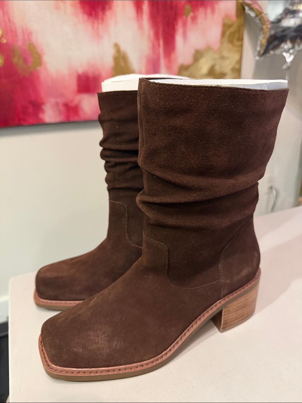 Kelsi Dagger Brown Suede Mid-Calf Women’s Boots